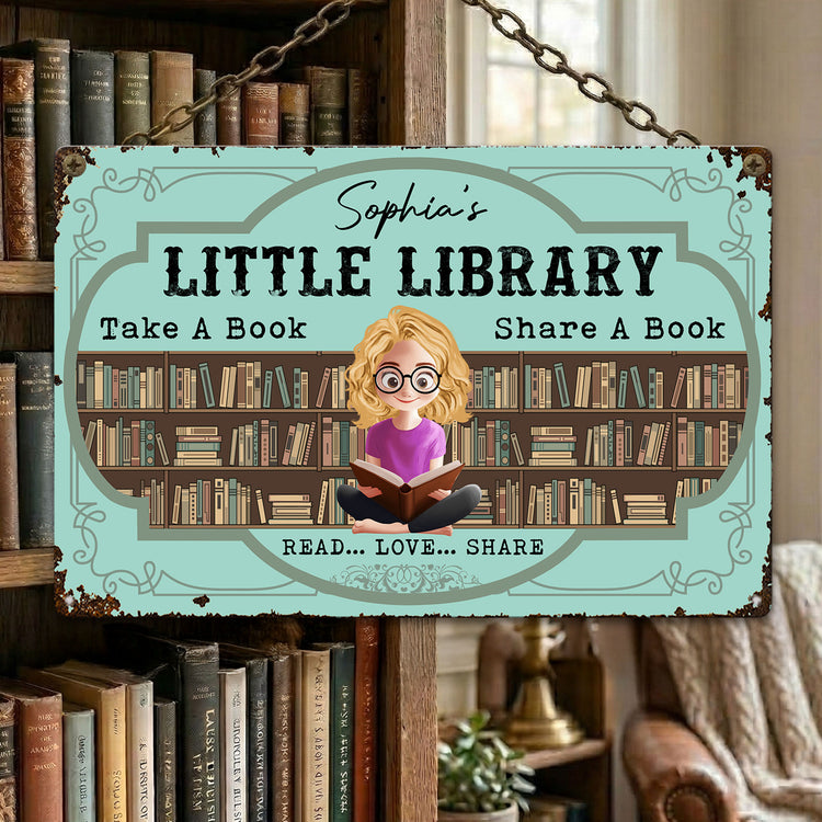 Little-Book-Box-Free-Library-Personalized-Metal-Sign-1