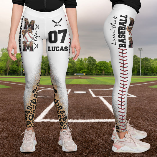 Livin' That Baseball Mom Life - Personalized Leggings