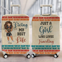 Living My Best Life - Personalized Luggage Cover