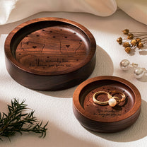 Long Distance Custom State To State For Friends, Couples, Family - Personalized Wood Ring Dish