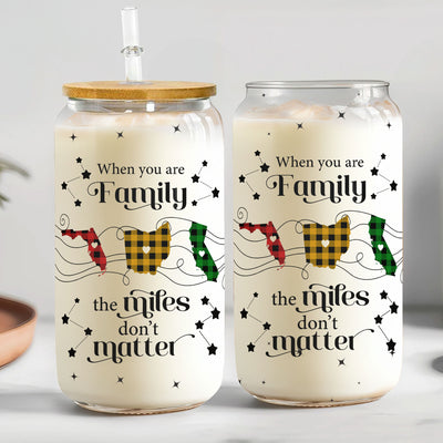 Long Distance Family 2026 - Personalized Clear Glass Cup