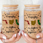 Long Distance Family 2026 - Personalized Clear Glass Cup