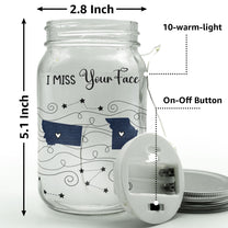 Long Distance Family Friends Siblings Daughter - Custom Multi States - Personalized Mason Jar Light