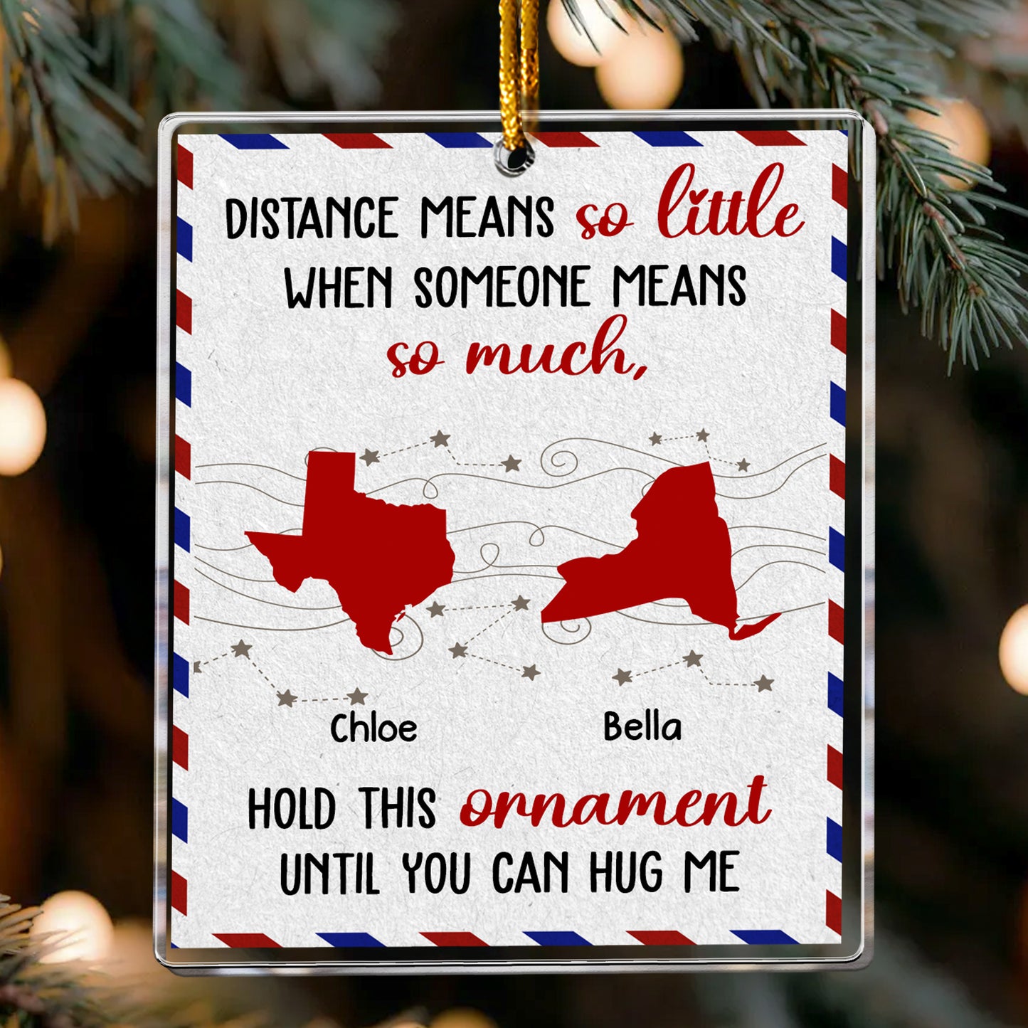 Long Distance Family Friends Siblings - Personalized Acrylic Ornament