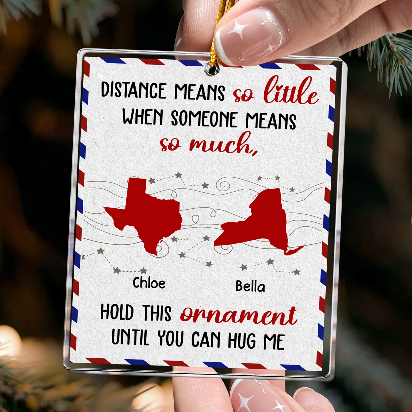 Long Distance Family Friends Siblings - Personalized Acrylic Ornament
