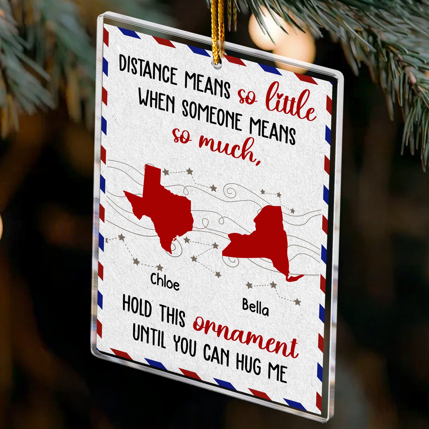 Long Distance Family Friends Siblings - Personalized Acrylic Ornament