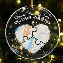 Long Distance Family, Friends, Couples - Custom Multi Print Map - Personalized Acrylic Ornament