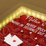 Long Distance Gifts Never Truly Apart - Personalized Flower Shadow Box With LED Light