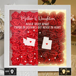 Long Distance Gifts Never Truly Apart - Personalized Flower Shadow Box With LED Light