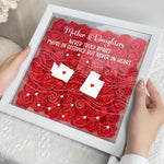 Long Distance Gifts Never Truly Apart - Personalized Flower Shadow Box With LED Light