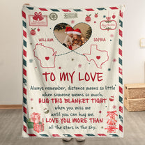 Long Distance Relationship Couple - Personalized Photo Blanket