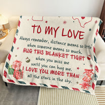 Long Distance Relationship Couple - Personalized Photo Blanket