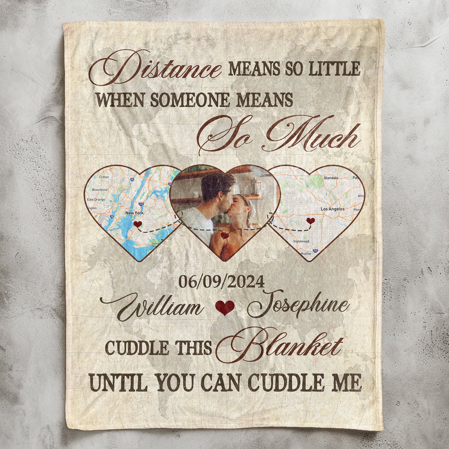 Long Distance Relationship Cuddle This Blanket - Personalized Photo Blanket