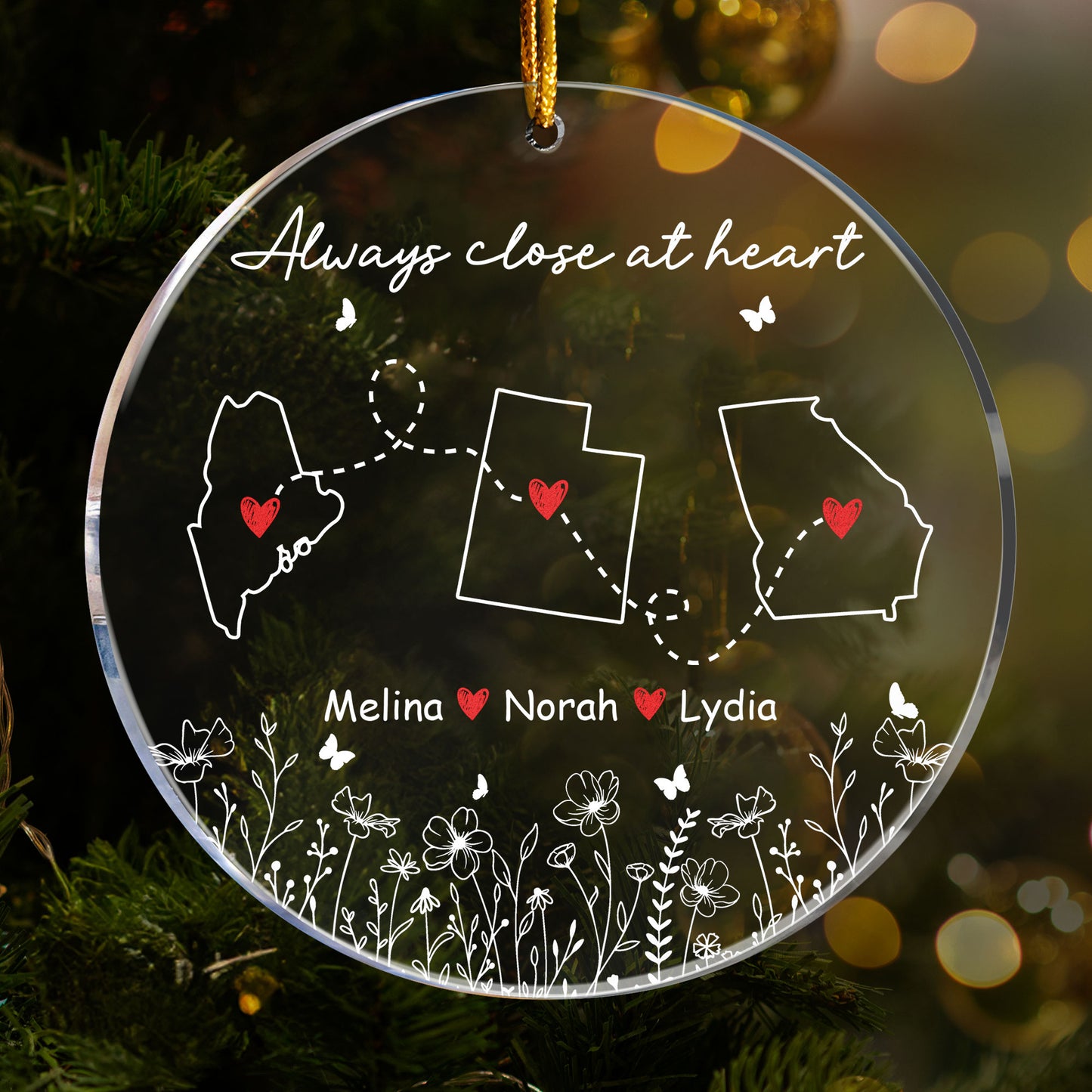 Long Distance Relationship Wish You Lived Next Door - Personalized Acrylic Ornament