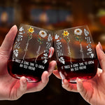 Long Time To Grow Old Friends - Personalized Stemless Wine Glass
