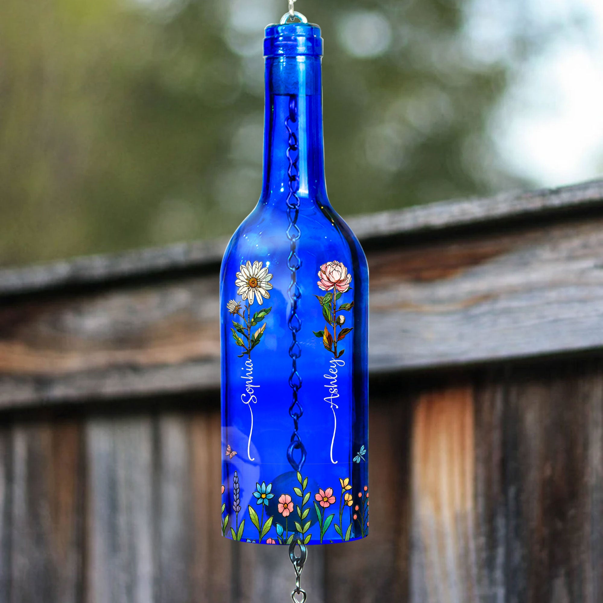 Long Time To Grow Old Friends - Personalized Wine Bottle Wind Chime