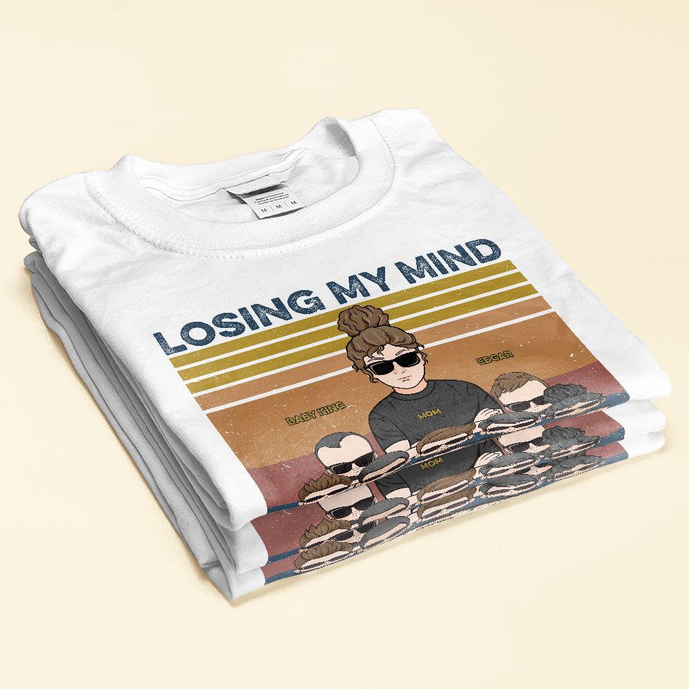 Losing-My-Mind-One-Kid-At-A-Time-Personalized-Shirt-Mother-s-Day-Gift-For-Mother-Of-Multiple-Kids-Mom-and-Kids-Illustration