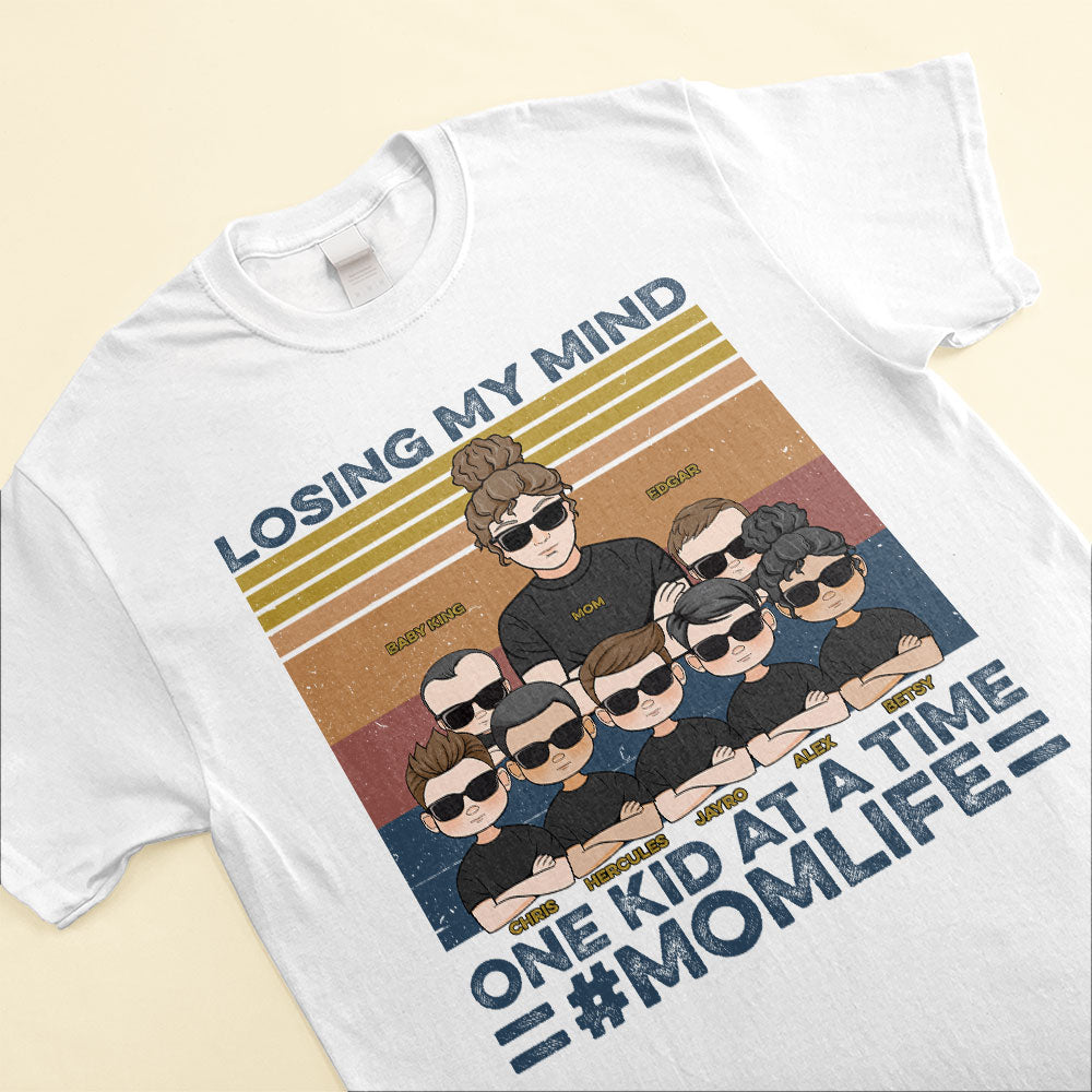 Losing-My-Mind-One-Kid-At-A-Time-Personalized-Shirt-Mother-s-Day-Gift-For-Mother-Of-Multiple-Kids-Mom-and-Kids-Illustration