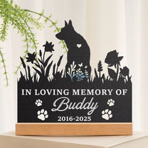 Loss Of Dog In Loving Memory - Personalized Metal Desk Silhouette Sculpture