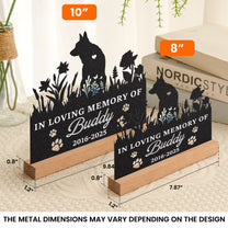 Loss Of Dog In Loving Memory - Personalized Metal Desk Silhouette Sculpture