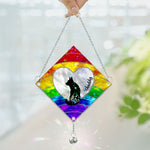 Loss Of Dog Silhouette - Personalized Acrylic Suncatcher With Crystal Ball Prism