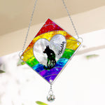 Loss Of Dog Silhouette - Personalized Acrylic Suncatcher With Crystal Ball Prism