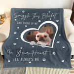 Loss Of Dog Snuggle This Blanket And Think Of Me - Personalized Photo Blanket
