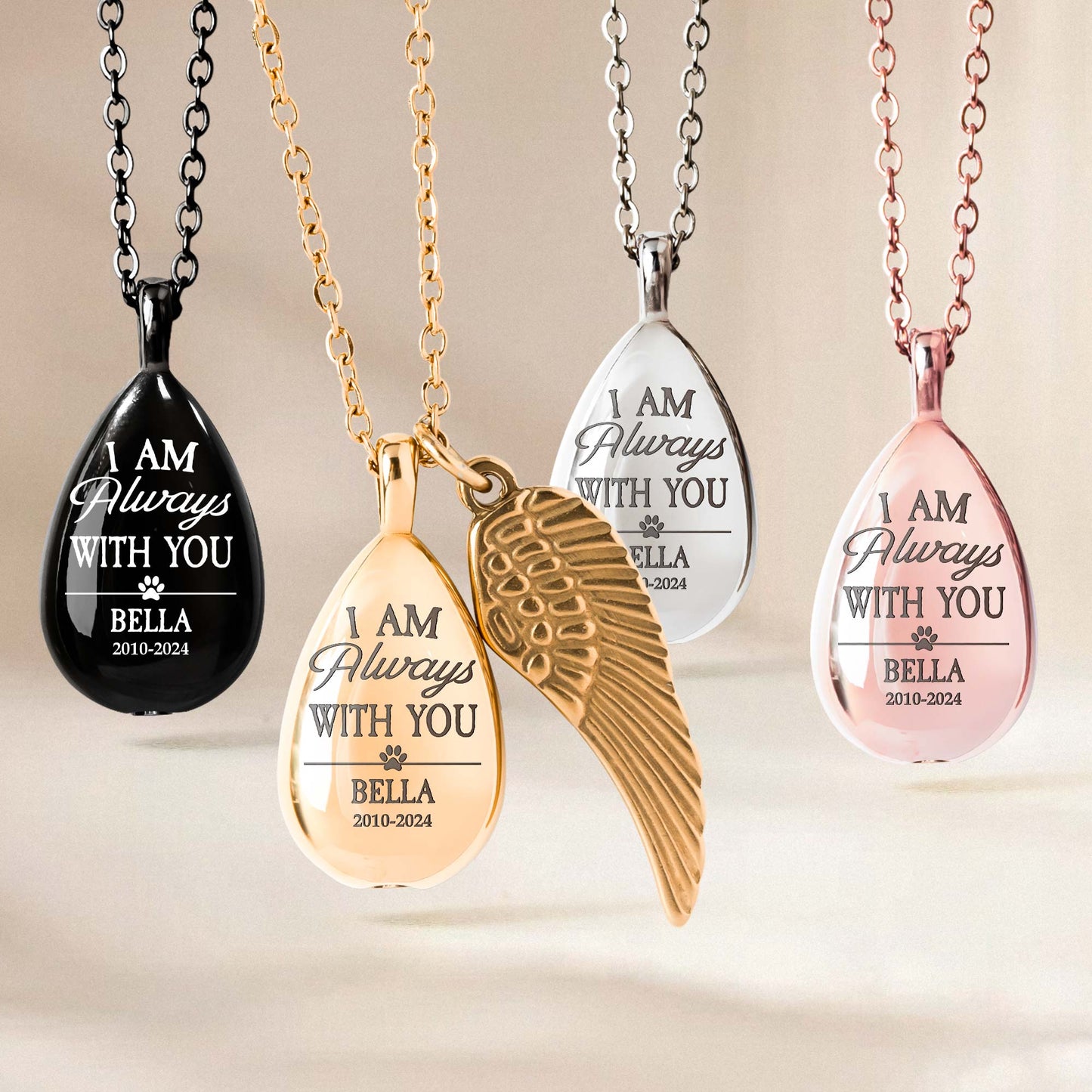 Loss Of Pet - I Am Always With You - Personalized Urn Necklace