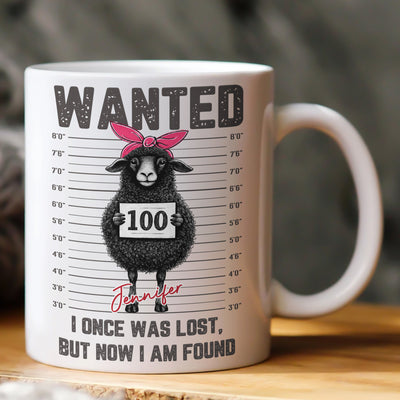 Lost Sheep Christian - I Once Was Lost, But Now I Am Found - Personalized Mug