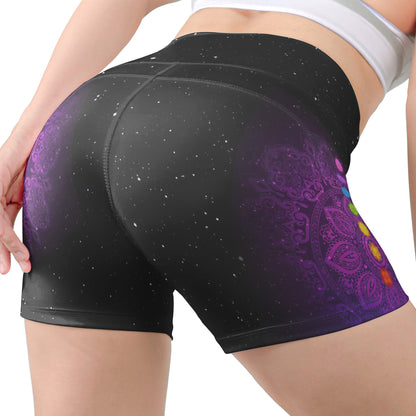 Lotus Charka Yoga Lover - Personalized Women's Workout Shorts