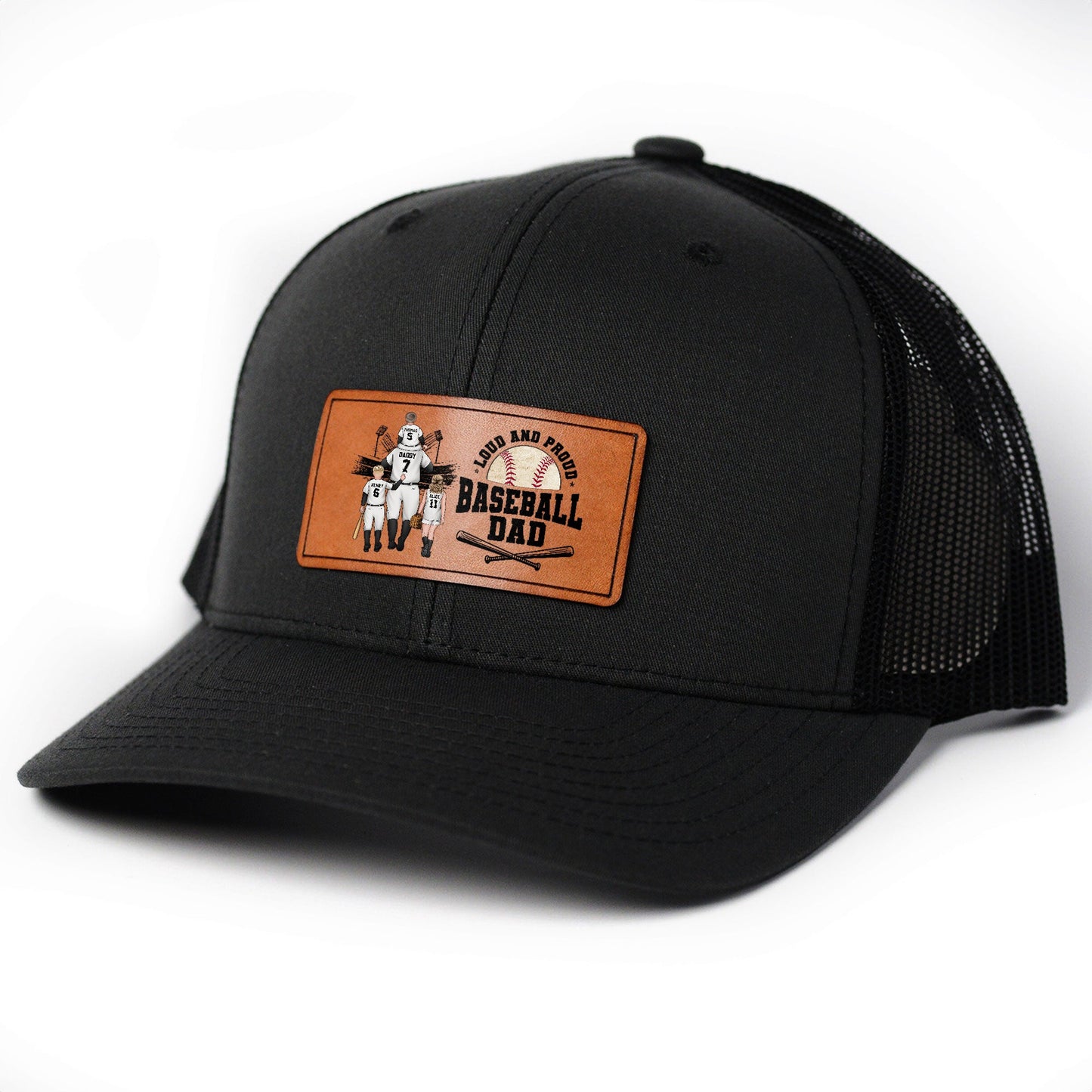 Loud And Proud Baseball Dad - Personalized Leather Patch Hat