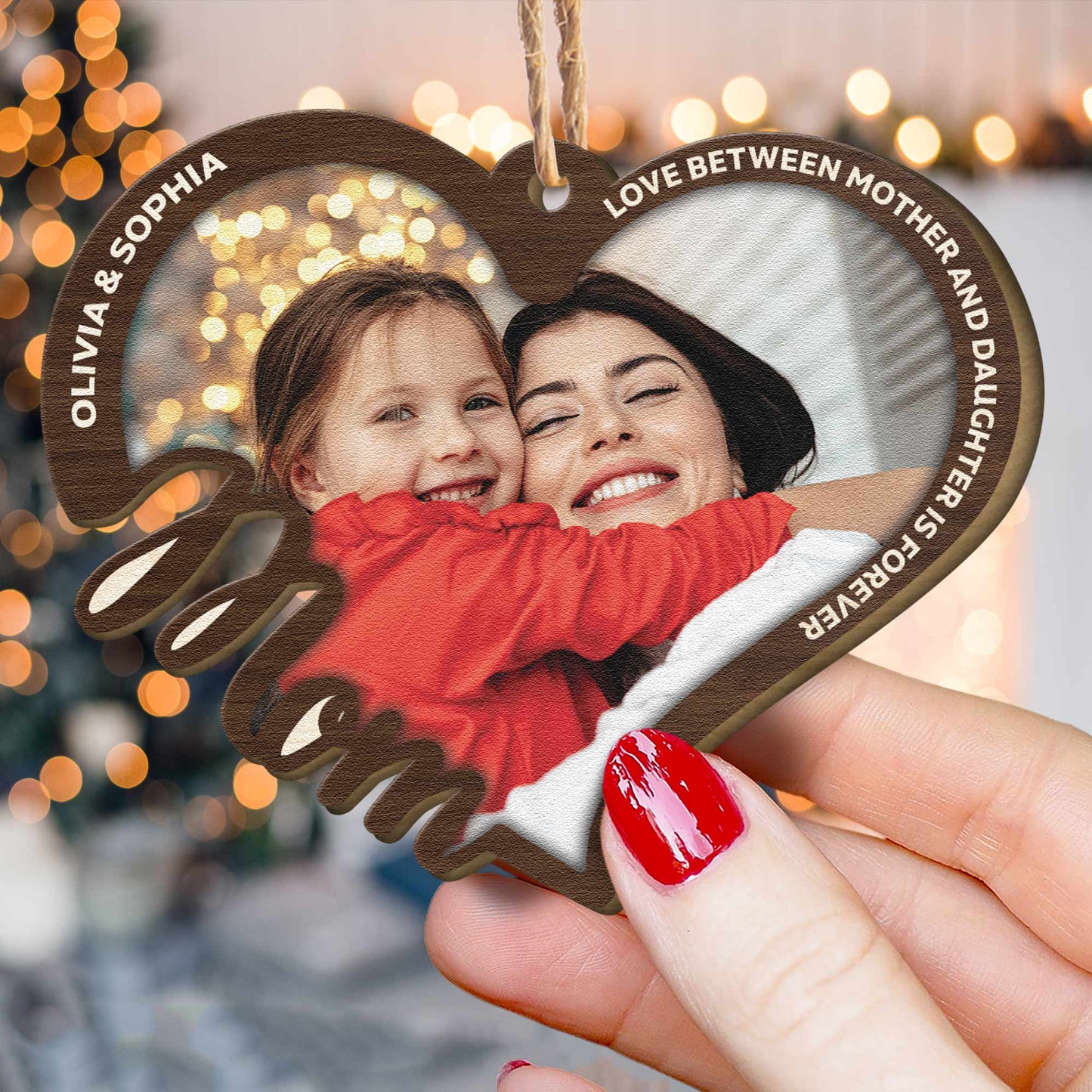 Love Between Us Is Forever - Personalized Wooden Photo Ornament