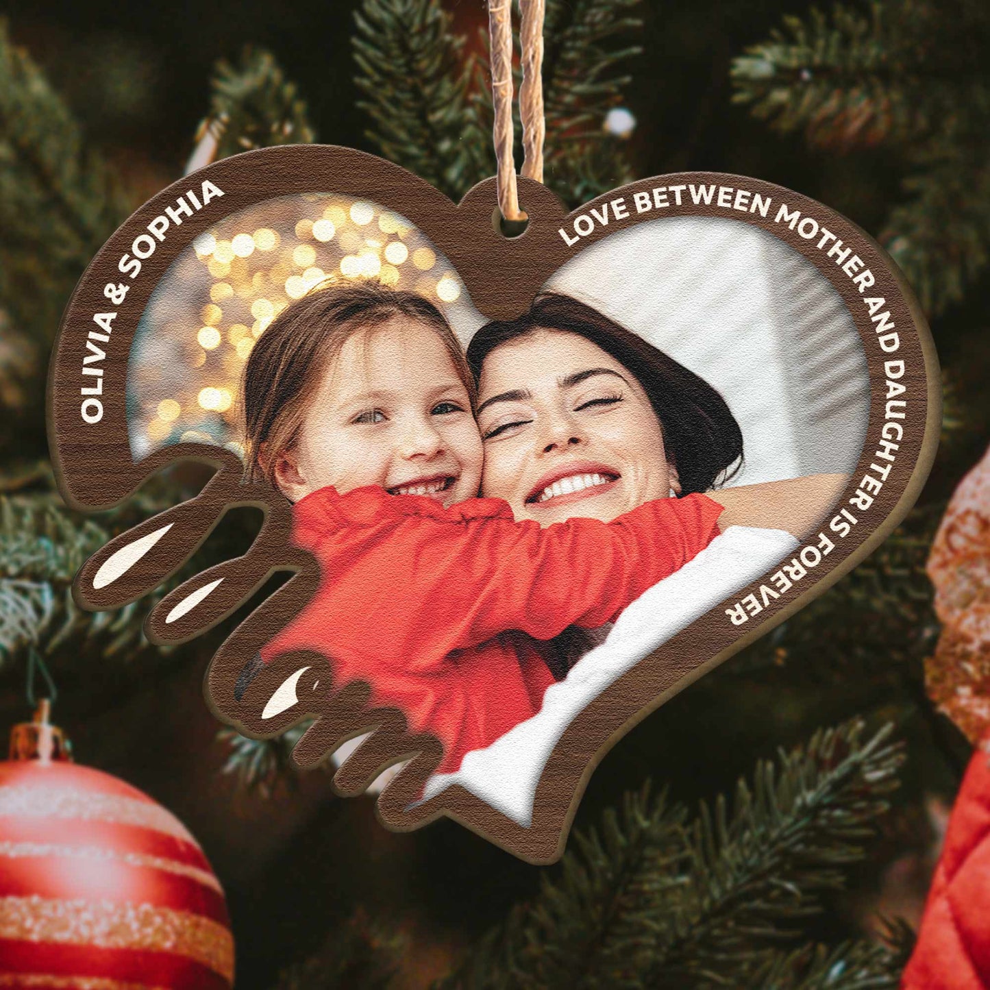 Love Between Us Is Forever - Personalized Wooden Photo Ornament