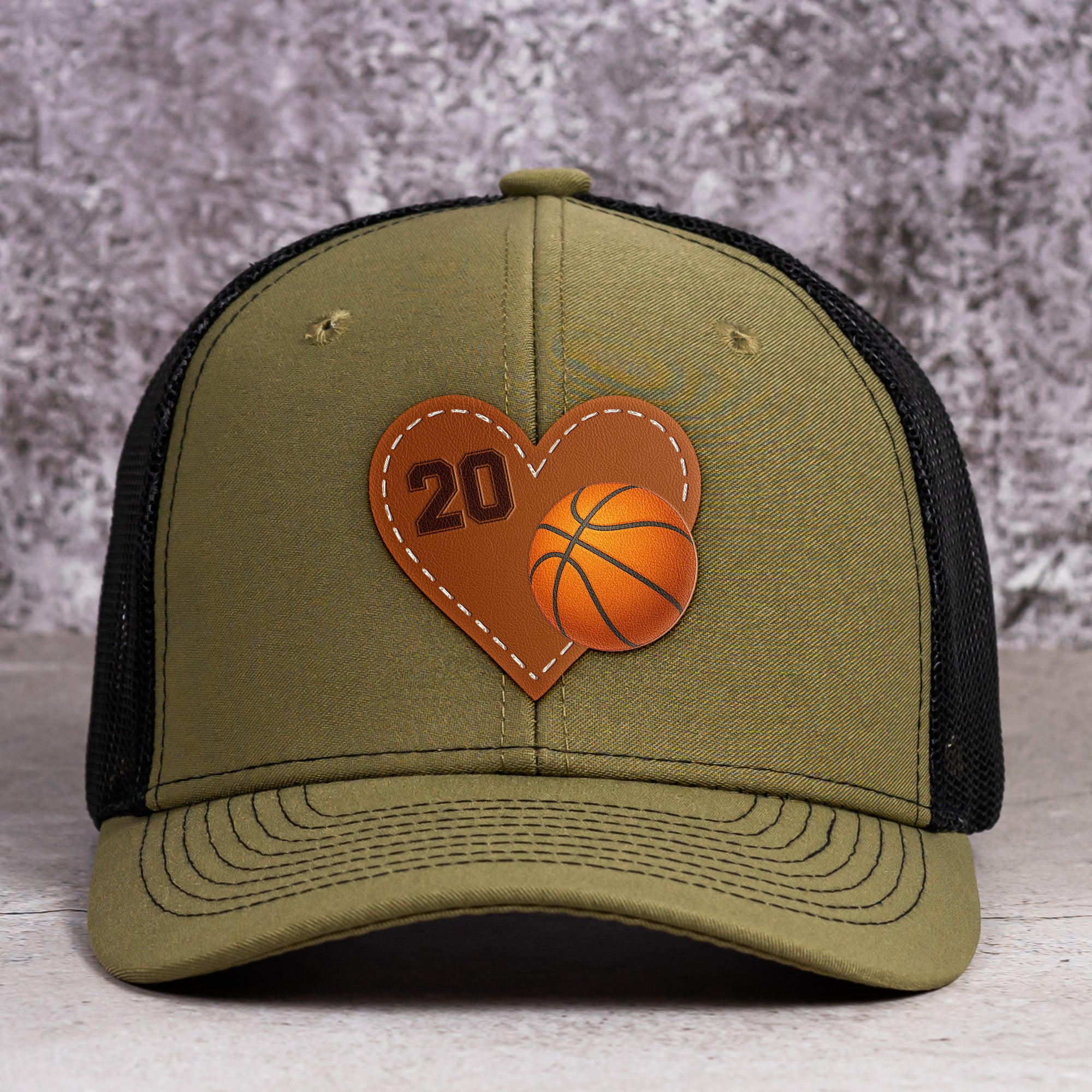 Love Football, Baseball, Softball, Sports - Personalized Leather Patch Hat