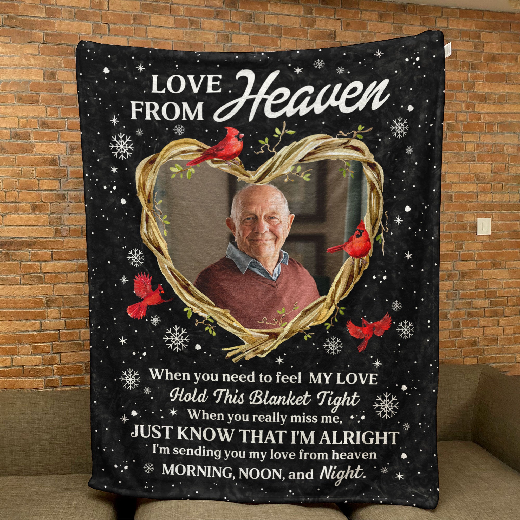 Love From Heaven - Personalized Photo Memorial Blanket