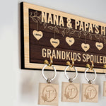 Love Grows Here - Personalized Key Hanger - Home Decor, Birthday, Loving Gift For Grandparents, Parents, Grandma & Grandpa