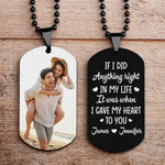 Love Infinity Gift For Couple - Personalized Photo Dog Tag Necklace