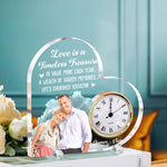 Love Is A Timeless Treasure Anniversary Gift - Personalized Acrylic Photo Desk Clock
