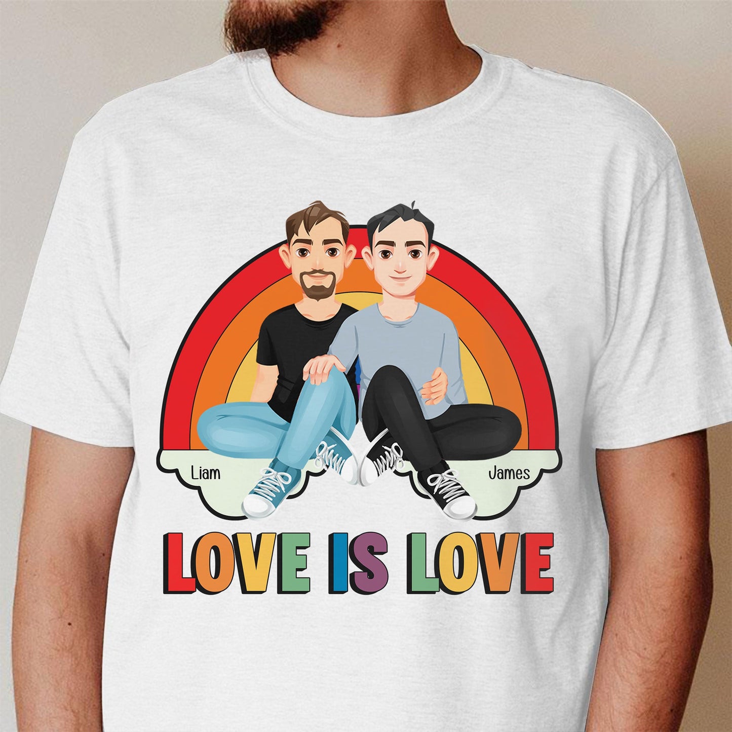 Love Is Love Rainbow Pride Month - Personalized Shirt