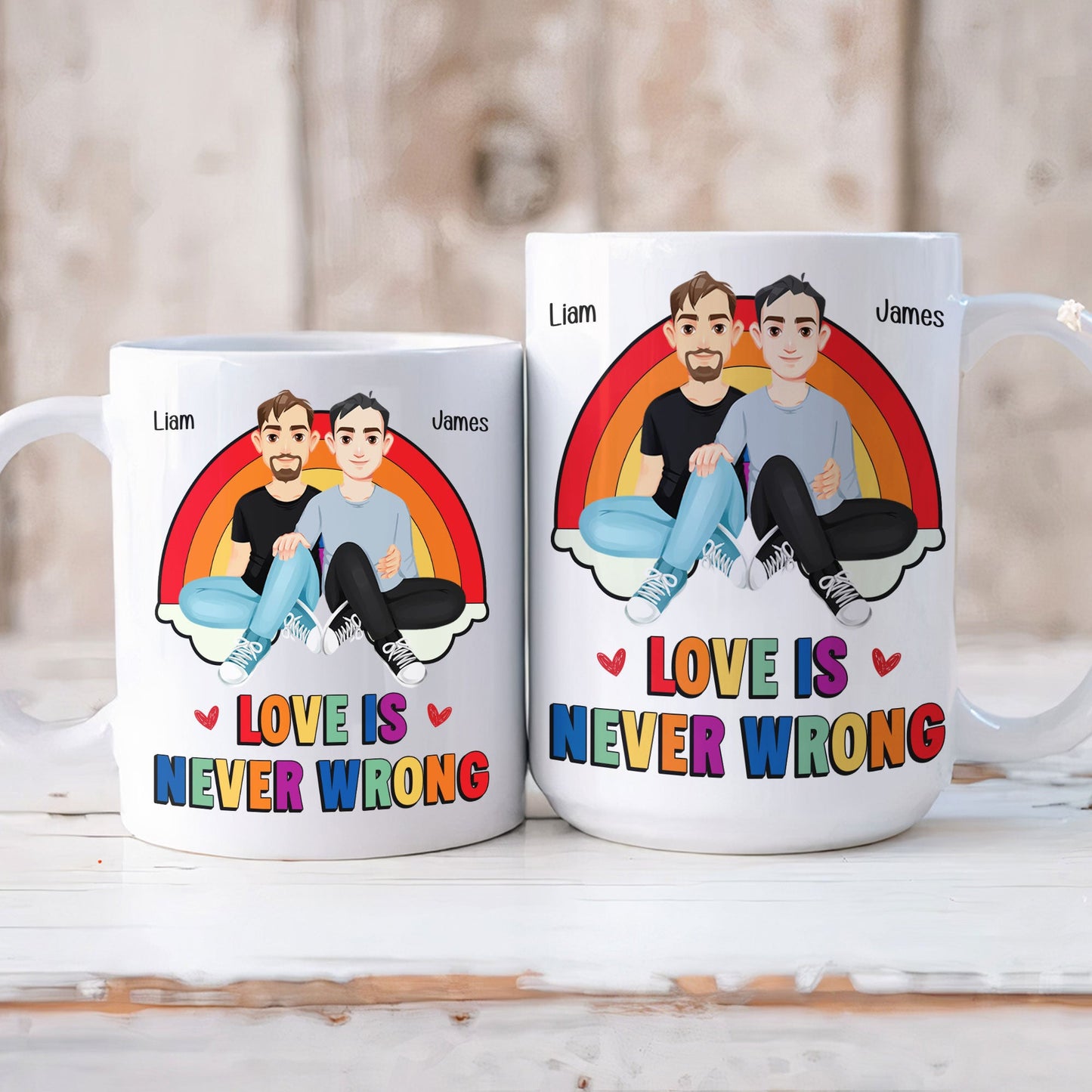 Love Is Never Wrong Pride Month - Personalized Mug