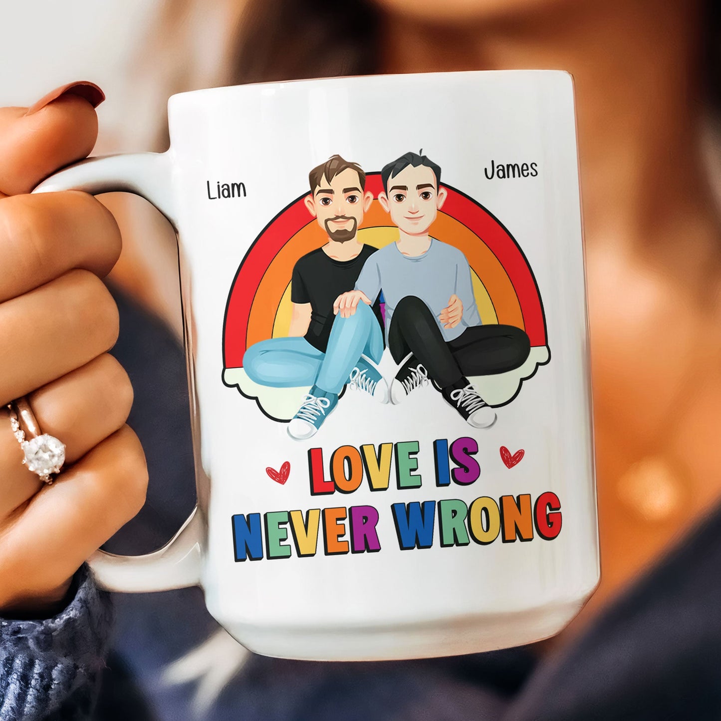 Love Is Never Wrong Pride Month - Personalized Mug