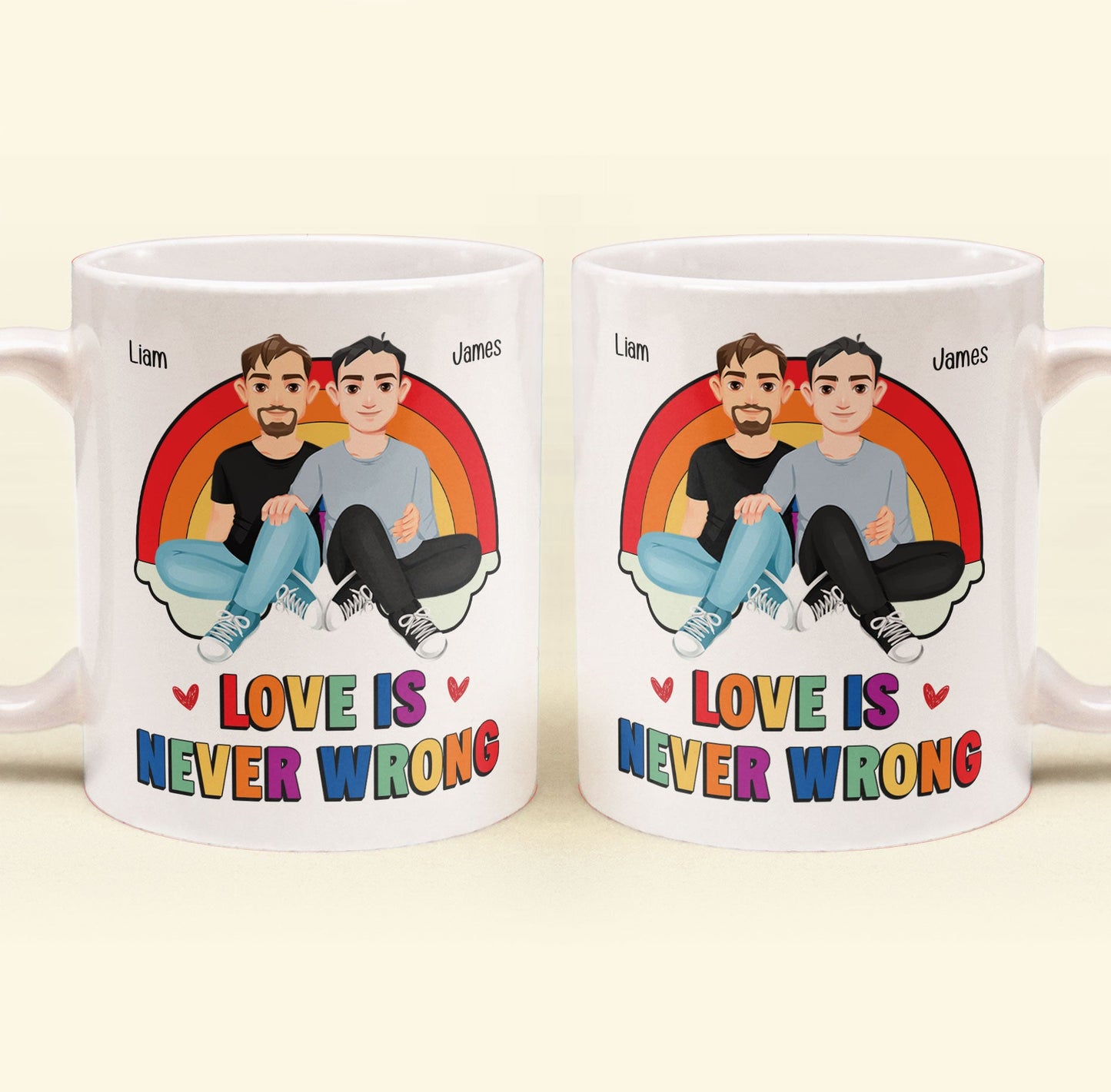 Love Is Never Wrong Pride Month - Personalized Mug