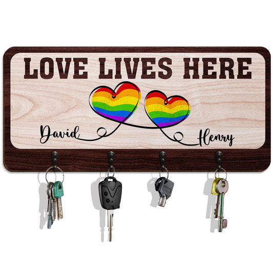 Love Lives Here - Personalized Custom Key Holder