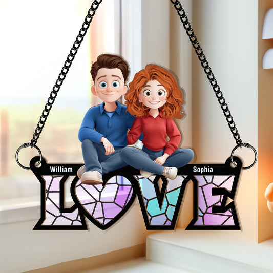 Love Together - Personalized Window Hanging Suncatcher Ornament
