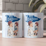 Love You Dad Pennant Flag Design Watercolor Art Father's Day Gift For Dad, New Dad - Personalized Mug