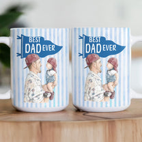Love You Dad Pennant Flag Design Watercolor Art Father's Day Gift For Dad, New Dad - Personalized Mug