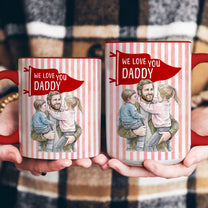 Love You Dad Pennant Flag Design Watercolor Art Father's Day Gift For Dad, New Dad - Personalized Mug