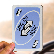 Love You More Playing Card Custom Couples Photo Trendy Gift - Personalized Wooden Photo Car Visor Clip