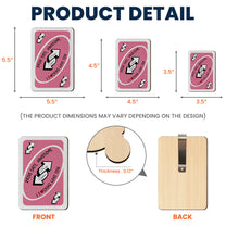 Love You More Playing Card Custom Couples Photo Trendy Gift - Personalized Wooden Photo Car Visor Clip