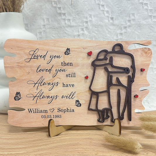 Love You Then Love You Still Always Have Always Will - Personalized Wooden Plaque